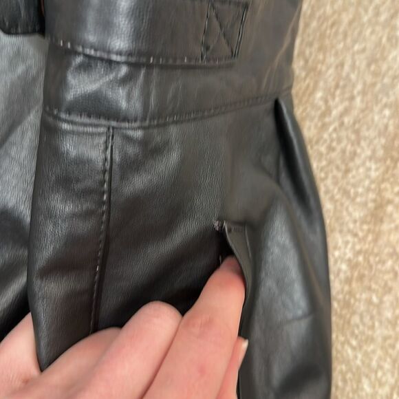 Leather Vintage Y2K High Rise Women Pants Black Goth Dark Approximate Size Small - Picture 11 of 12